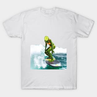 Cucumber Surfer (No Background) T-Shirt